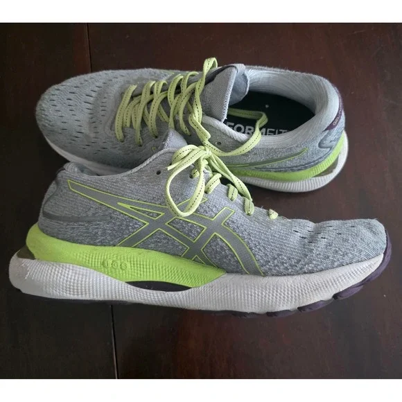 ASICS Gel Nimbus 24 Running Shoes Women's Gray Neon Size 6.5 - Picture 7 of 8